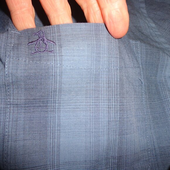 NWOT An Original Penguin by Munsingwear Button Down Blue Plaid Shirt XL/TG/EG - Picture 6 of 14